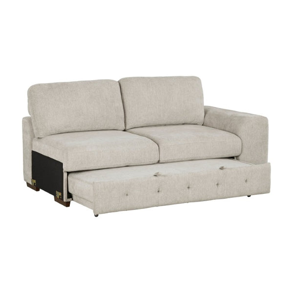 English Elm Left Sectional Five Piece Chenille Sofa with Storage Ottoman and Pull Out Guest Bed Espresso B011S04230