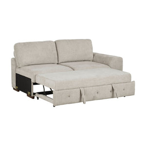 English Elm Left Sectional Five Piece Chenille Sofa with Storage Ottoman and Pull Out Guest Bed Espresso B011S04230