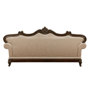 English Elm Sofa Set Traditional Chenille Upholstered Living Room with Marble Topped Accent Tables B011S04231