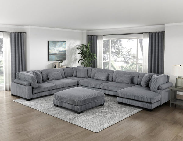 English Elm Left Facing Chenille Sectional Sofa with Pull Out Bed and Hidden Storage Ottoman Chair Corner Seat Armless Reversible Chaise Ottoman B011S04241