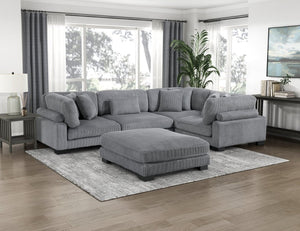 English Elm Chair Armless Modular Corduroy Sectional Piece with Pocket Coil Support for Living Rooms B011S04250
