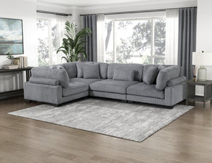 English Elm Chair Armless Modular Corduroy Sectional Piece with Pocket Coil Support for Living Rooms B011S04250