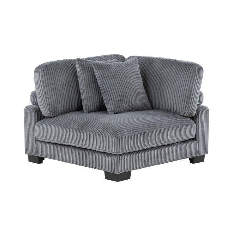 English Elm Chair Modular Sectional Set Corduroy Upholstery Pocket Coil Support Living Room B011S04256