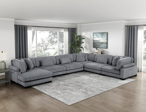 English Elm Chair Corner Modular Sectional Piece Corduroy Upholstered Pocket Coil Living Room Set B011S04257