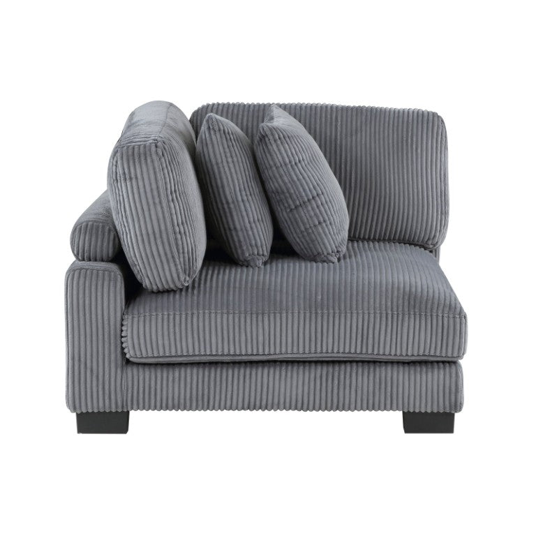English Elm Chair Corner Modular Sectional Piece Corduroy Upholstered Pocket Coil Living Room Set B011S04257