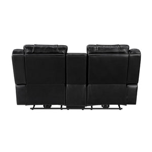 English Elm Sofa and Loveseat Power Reclining Set Faux Leather with LED Lighting USB Ports B011S04272