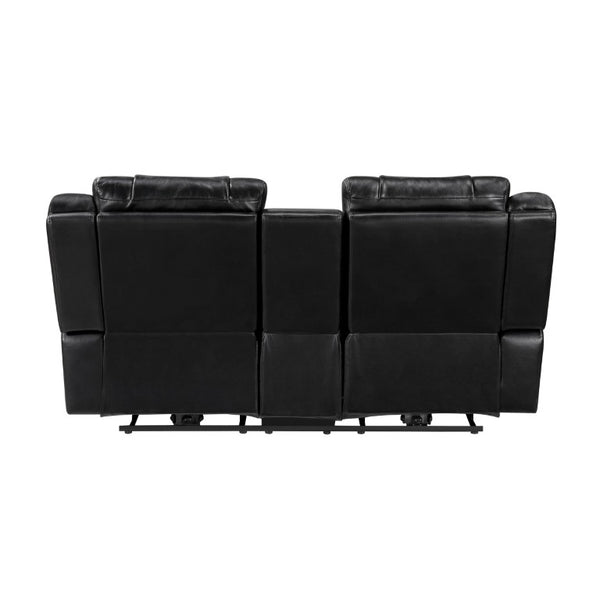 English Elm Sofa and Loveseat Power Reclining Set Faux Leather with LED Lighting USB Ports B011S04272