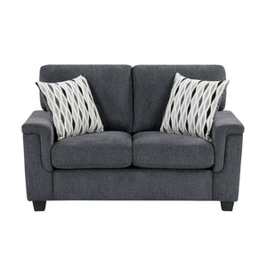 English Elm Chair Sofa Loveseat Reclining Set Microfiber Upholstered Transitional Living Room Seating Dark Gray Set of 2 B011S04273