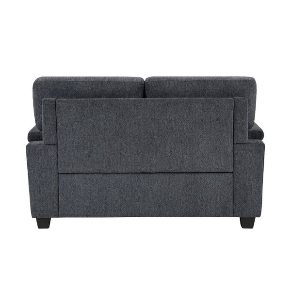 English Elm Chair Sofa Loveseat Reclining Set Microfiber Upholstered Transitional Living Room Seating Dark Gray Set of 2 B011S04273