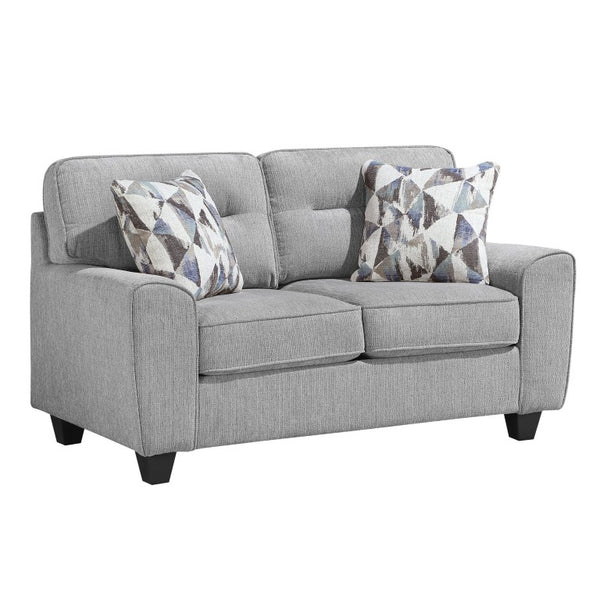 English Elm Sofa and Loveseat Reclining Set Microfiber Upholstered with Tailored Piping Modern Living Gray Set of 3 B011S04276