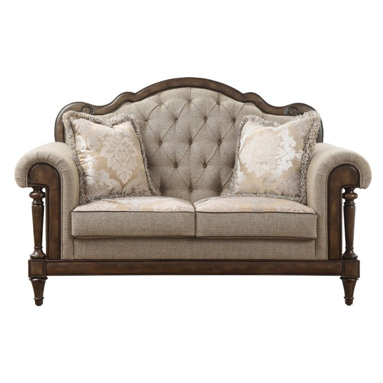 English Elm Sofa and Loveseat Set with Manual Recliners Microfiber Upholstered Modern Living Room Multi B011S04277