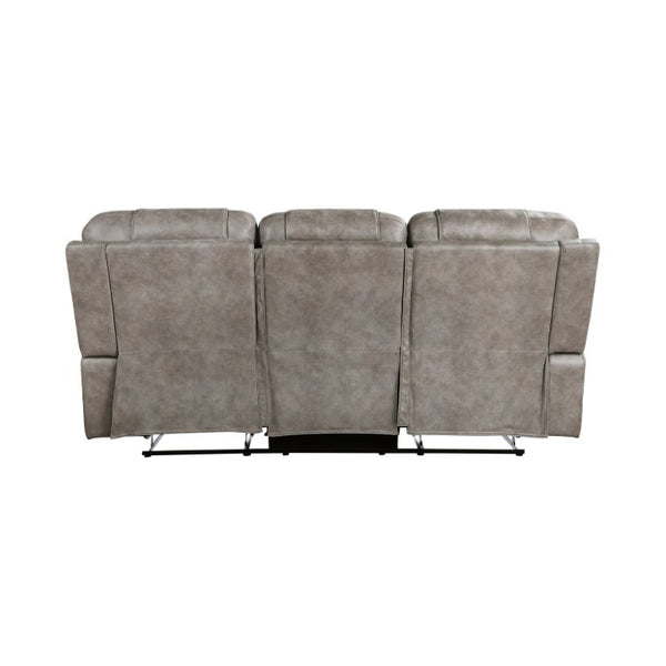 English Elm Chair Sofa Loveseat and End Table Set Modern Microfiber Manual Reclining Living Room Grayish Brown Engineered Wood B011S04280