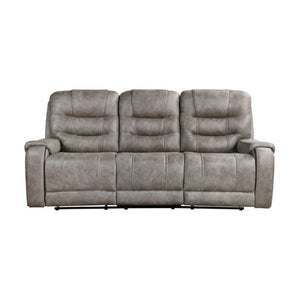 English Elm Chair Sofa Loveseat and End Table Set Modern Microfiber Manual Reclining Living Room Grayish Brown Engineered Wood B011S04280