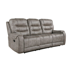 English Elm Chair Sofa Loveseat and End Table Set Modern Microfiber Manual Reclining Living Room Grayish Brown Engineered Wood B011S04280