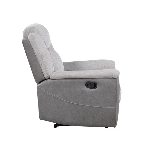 English Elm Chair Sofa Loveseat Reclining 3 Piece Microfiber Set with Pocket Coil Support Modern Living Gray - A Engineered Wood B011S04283