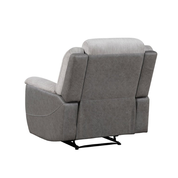 English Elm Chair Sofa Loveseat Reclining 3 Piece Microfiber Set with Pocket Coil Support Modern Living Gray - A Engineered Wood B011S04283