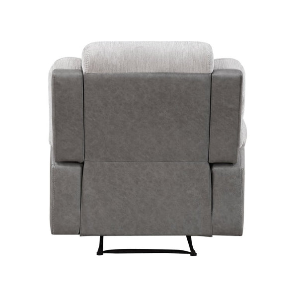 English Elm Chair Sofa Loveseat Reclining 3 Piece Microfiber Set with Pocket Coil Support Modern Living Gray - A Engineered Wood B011S04283