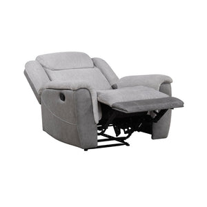 English Elm Chair Sofa Loveseat Reclining 3 Piece Microfiber Set with Pocket Coil Support Modern Living Gray - A Engineered Wood B011S04283