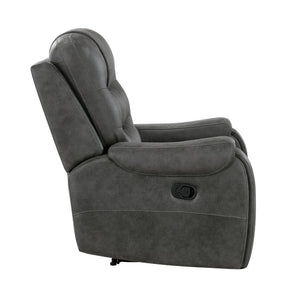 English Elm Chair Sofa Loveseat Reclining 3 Piece Microfiber Set with Pocket Coil Support Modern Living Dark Gray Engineered Wood B011S04287