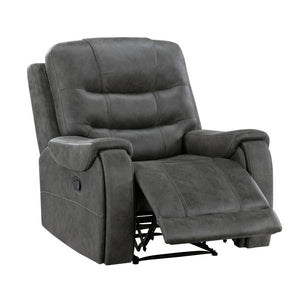 English Elm Chair Sofa Loveseat Reclining 3 Piece Microfiber Set with Pocket Coil Support Modern Living Dark Gray Engineered Wood B011S04287