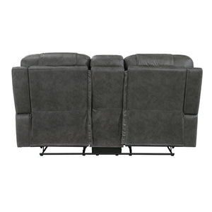 English Elm Chair Sofa Loveseat Reclining 3 Piece Microfiber Set with Pocket Coil Support Modern Living Dark Gray Engineered Wood B011S04287