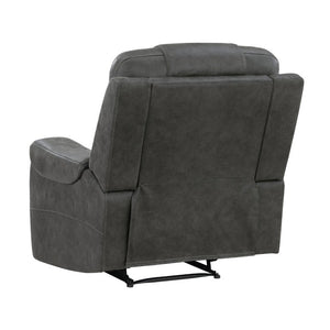 English Elm Chair Sofa Loveseat and End Table Set Modern Microfiber Manual Reclining Living Room Dark Gray Metal & Wood B011S04289