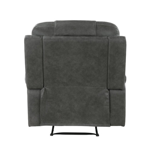 English Elm Chair Sofa Loveseat and End Table Set Modern Microfiber Manual Reclining Living Room Dark Gray Metal & Wood B011S04289