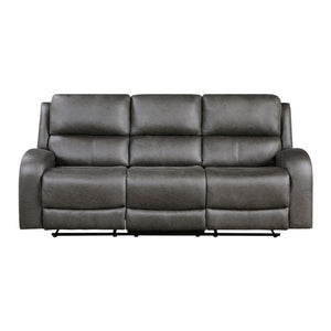 English Elm Sofa and Loveseat Reclining Set Microfiber Upholstered with Tailored Piping Modern Living Gray - B Set of 2 B011S04290