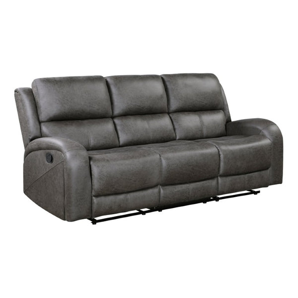 English Elm Chair Sofa Loveseat Reclining Set Microfiber Upholstered Transitional Living Room Seating Gray Set of 3 B011S04291