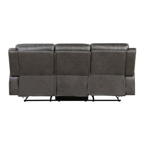 English Elm Chair Sofa Loveseat Reclining Set Microfiber Upholstered Transitional Living Room Seating Gray Set of 3 B011S04291