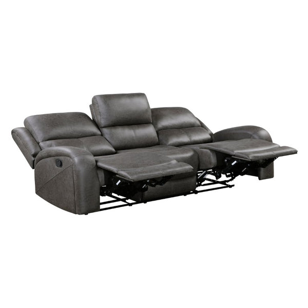 English Elm Chair Sofa Loveseat Reclining Set Microfiber Upholstered Transitional Living Room Seating Gray Set of 3 B011S04291