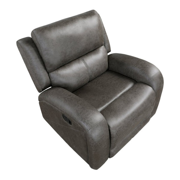 English Elm Chair Sofa Loveseat Reclining Set Microfiber Upholstered Transitional Living Room Seating Gray Set of 3 B011S04291