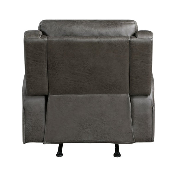 English Elm Chair Sofa Loveseat Reclining Set Microfiber Upholstered Transitional Living Room Seating Gray Set of 3 B011S04291
