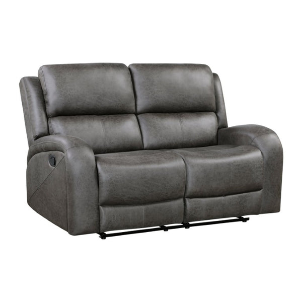 English Elm Chair Sofa Loveseat Reclining Set Microfiber Upholstered Transitional Living Room Seating Gray Set of 3 B011S04291