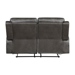 English Elm Chair Sofa Loveseat Reclining Set Microfiber Upholstered Transitional Living Room Seating Gray Set of 3 B011S04291