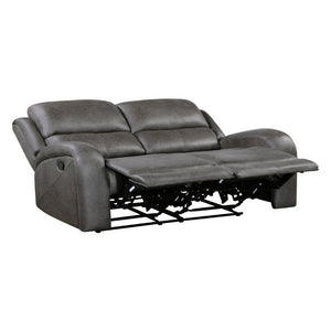 English Elm Chair Sofa Loveseat Reclining Set Microfiber Upholstered Transitional Living Room Seating Gray Set of 3 B011S04291