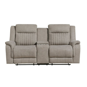English Elm Chair Sofa Loveseat Reclining 3 Piece Microfiber Set with Pocket Coil Support Modern Living Gray Engineered Wood B011S04293