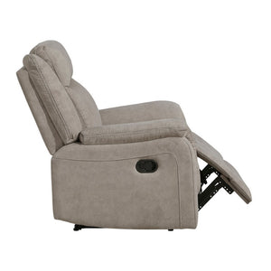 English Elm Chair Sofa Loveseat Reclining 3 Piece Microfiber Set with Pocket Coil Support Modern Living Gray Engineered Wood B011S04293