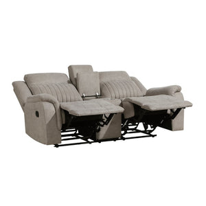 English Elm Chair Sofa Loveseat Reclining 3 Piece Microfiber Set with Pocket Coil Support Modern Living Gray Engineered Wood B011S04293