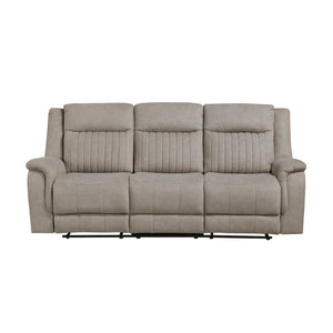 English Elm Chair Sofa Loveseat Reclining 3 Piece Microfiber Set with Pocket Coil Support Modern Living Gray Engineered Wood B011S04293