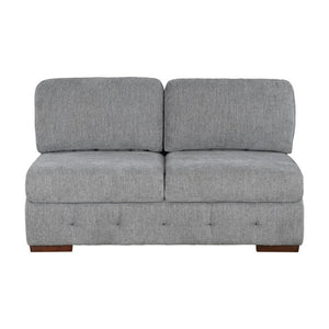 English Elm Left Sectional Five Piece Chenille Sofa with Storage Ottoman and Pull Out Guest Bed Gray B011S04302