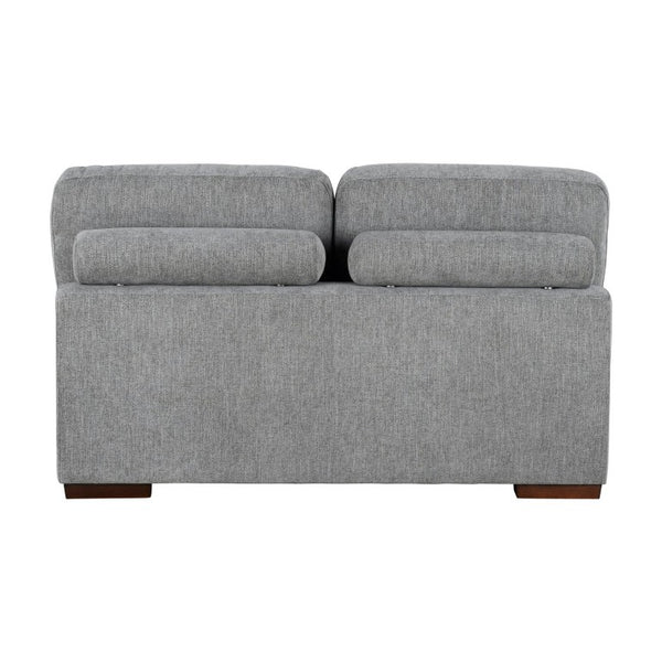 English Elm Left Sectional Five Piece Chenille Sofa with Storage Ottoman and Pull Out Guest Bed Gray B011S04302