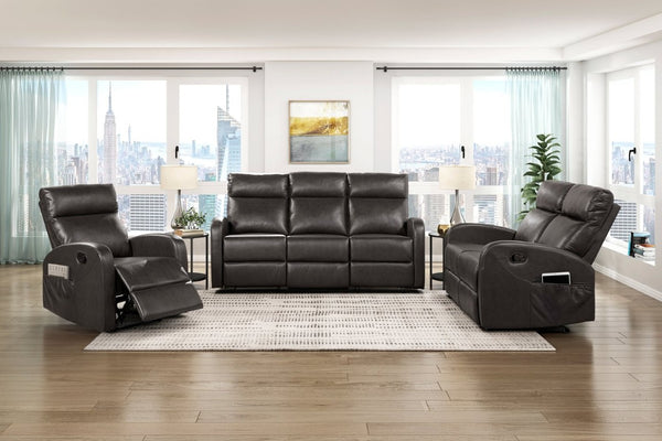 English Elm Reclining Sofa Set Microfiber Upholstered Wall Hugger Living Room Two Piece Suite Espresso 3pc B011S04303