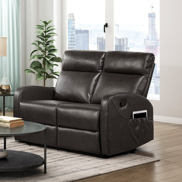 English Elm Reclining Sofa Set Microfiber Upholstered Wall Hugger Living Room Two Piece Suite Espresso 3pc B011S04303