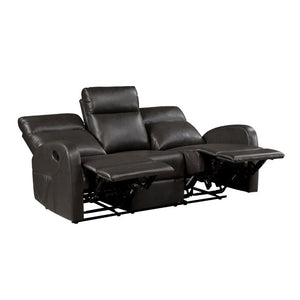 English Elm Reclining Sofa Set Microfiber Upholstered Wall Hugger Living Room Two Piece Suite Espresso 3pc B011S04303