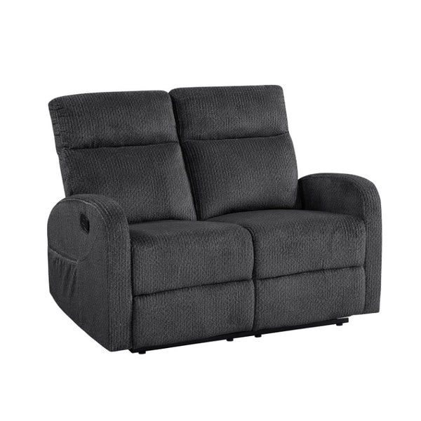 English Elm Reclining Sofa Set Microfiber Upholstered Wall Hugger Living Room Two Piece Suite Dark Gray 2pc B011S04305
