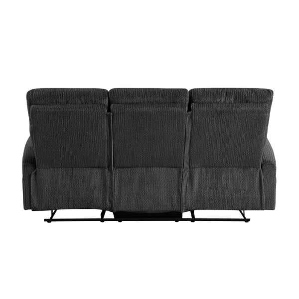 English Elm Reclining Sofa Set Microfiber Upholstered Wall Hugger Living Room Two Piece Suite Dark Gray 2pc B011S04305