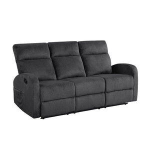 English Elm Reclining Sofa Set Microfiber Upholstered Wall Hugger Living Room Two Piece Suite Dark Gray 2pc B011S04305
