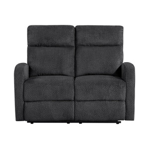 English Elm Reclining Sofa Set Microfiber Upholstered Wall Hugger Living Room Two Piece Suite Dark Gray 2pc B011S04305