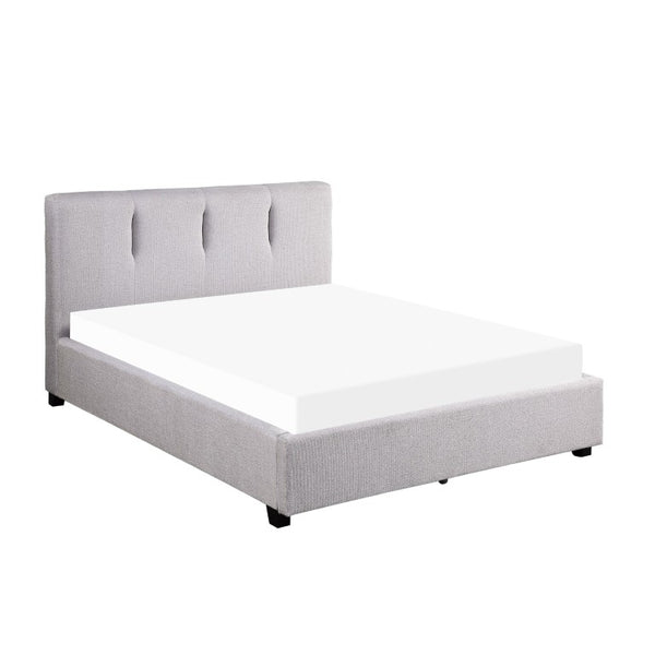 English Elm Gray California King Upholstered Storage Bed Tall Linen Headboard Contemporary Bedroom B011S04322